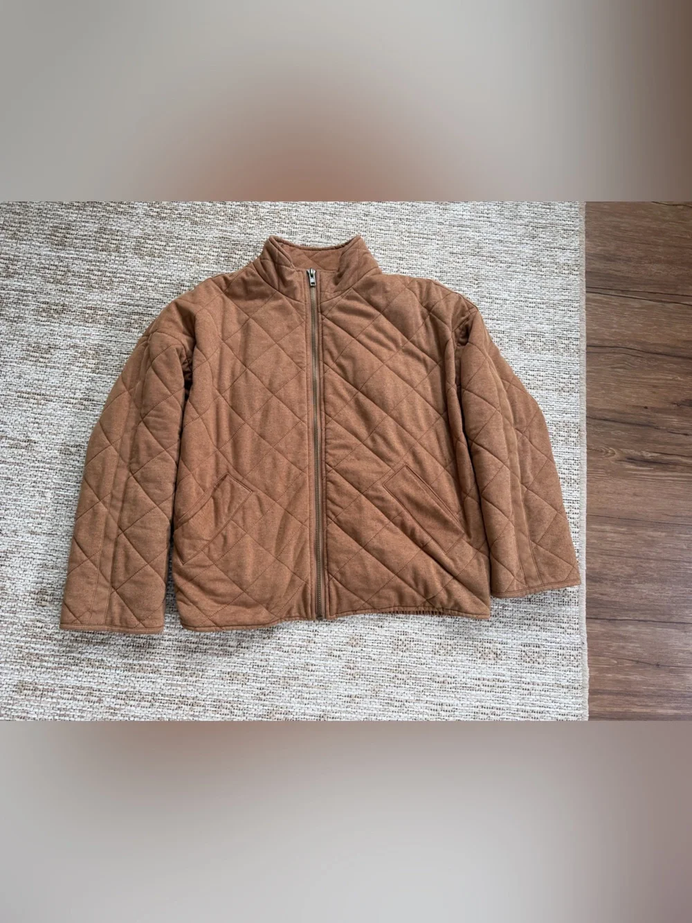 bagatelle camel brown Quilted Zip Jacket - Picture 4 of 16